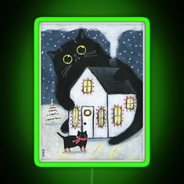The Yule Cat RGB Neon Sign