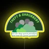 RGB Neon Outdoor Theft Deterrent Sign with Greenery Accent Display