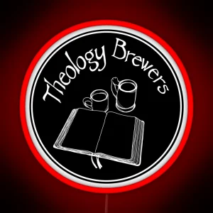 Theology Brewer Logo Circle White RGB Neon Sign