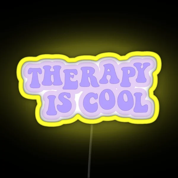 Therapy Is Cool Purple RGB Neon Sign