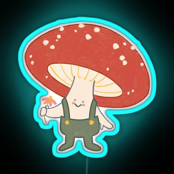 There S Mushroom In My Heart For You RGB Neon Sign