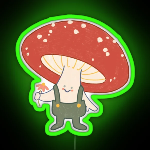 There S Mushroom In My Heart For You RGB Neon Sign