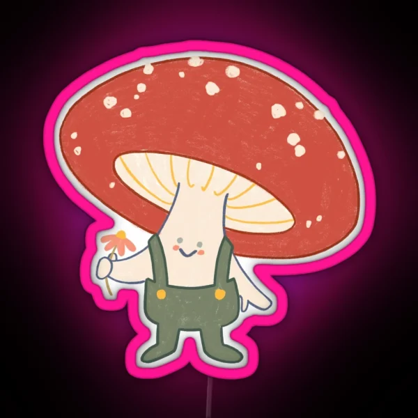 There S Mushroom In My Heart For You RGB Neon Sign