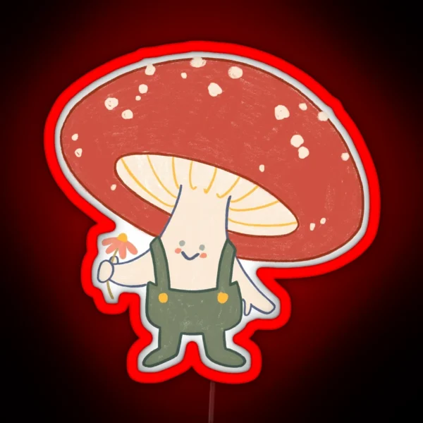 There S Mushroom In My Heart For You RGB Neon Sign