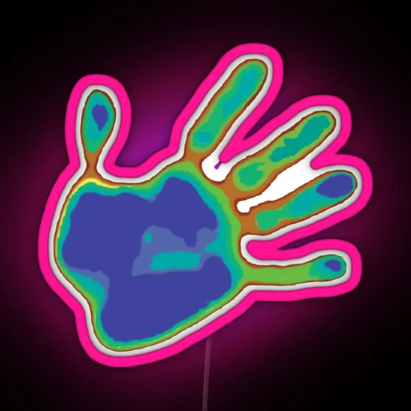 Thermal Hand Print RGB Neon Sign