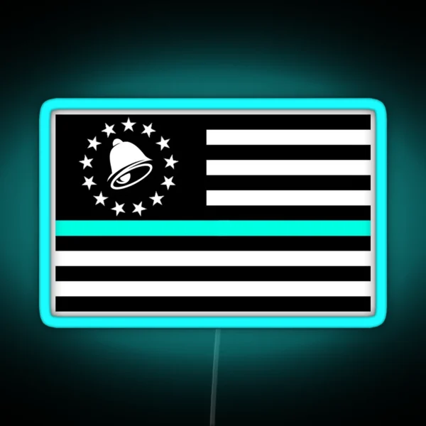 Thin Baja Blast Line Flag RGB Neon Sign