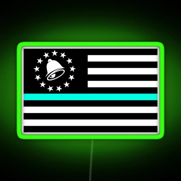 Thin Baja Blast Line Flag RGB Neon Sign