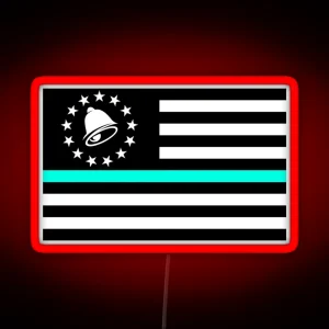 Thin Baja Blast Line Flag RGB Neon Sign