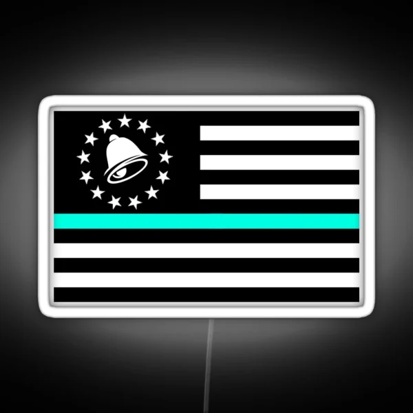 Thin Baja Blast Line Flag RGB Neon Sign