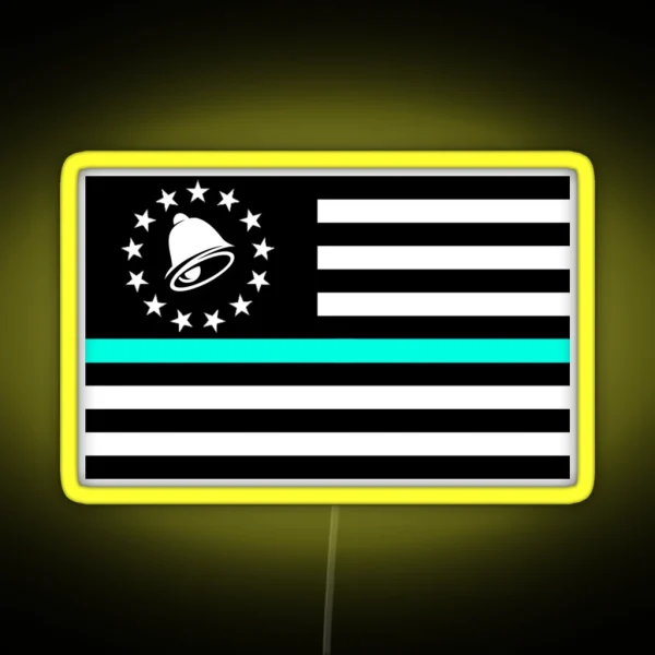Thin Baja Blast Line Flag RGB Neon Sign
