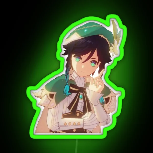 Thinking Venti Genshin Impact RGB Neon Sign