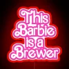 Feminine Brewing Spirit Captured in Vibrant Neon Colorful RGB Lighting