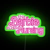Neon Sign for Home Decor with Barbie in Nursing Attire