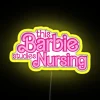 Customizable RGB LED neon sign for nursing themed decor enthusiasts.