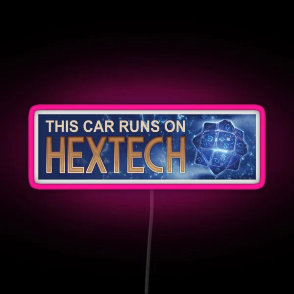 This Car Runs On Hextech Bumper Led RGB Neon Sign