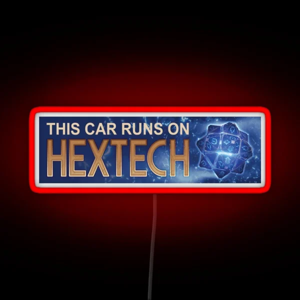 This Car Runs On Hextech Bumper Led RGB Neon Sign