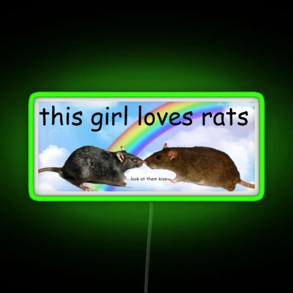 This Girl Loves Rats Bumper Led RGB Neon Sign