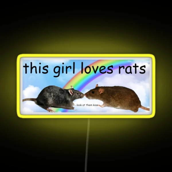 This Girl Loves Rats Bumper Led RGB Neon Sign