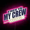 Personalized RGB neon LED canvas sign with custom crew name