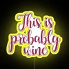 LED wine bar neon sign with colorful RGB lighting effect