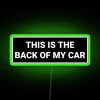 Vibrant RGB Neon Sign Accentuates Rear Bumpers with Customizable Lighting Effects