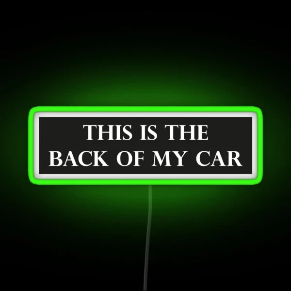This Is The Back Of My Car Funny Bumper RGB Neon Sign