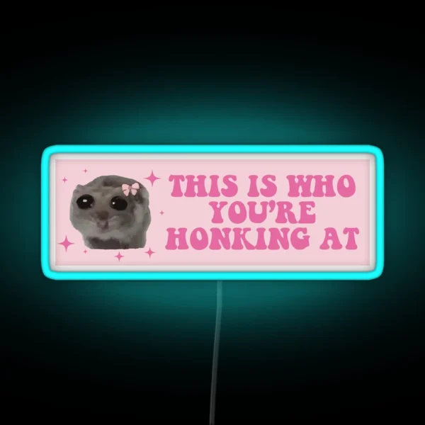 This Is Who You Are Honking At Sad Hamster Bumper RGB Neon Sign