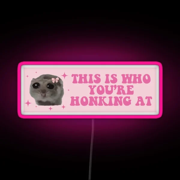 This Is Who You Are Honking At Sad Hamster Bumper RGB Neon Sign