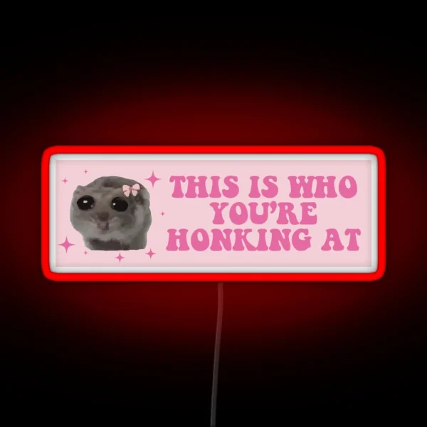 This Is Who You Are Honking At Sad Hamster Bumper RGB Neon Sign