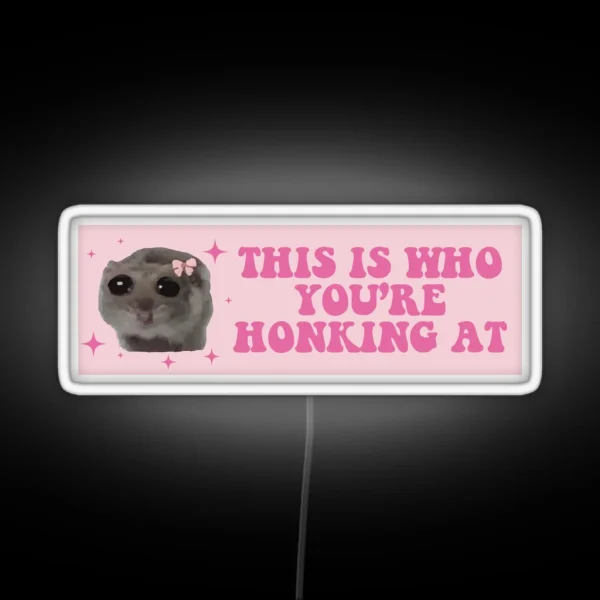 This Is Who You Are Honking At Sad Hamster Bumper RGB Neon Sign