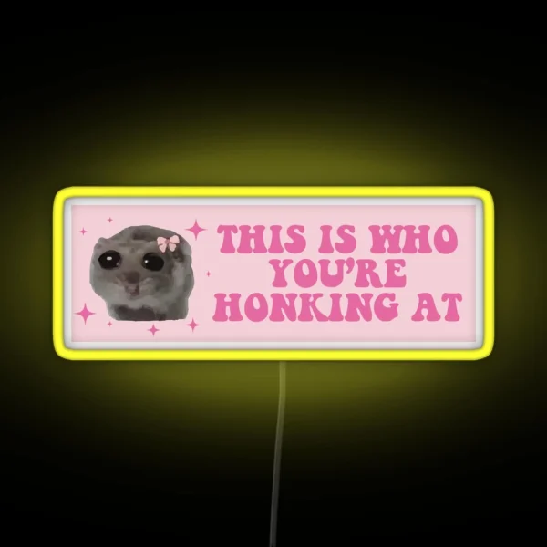 This Is Who You Are Honking At Sad Hamster Bumper RGB Neon Sign