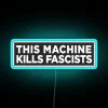 Classic Protest Sign with RGB Neon Lit Anti-Fascist Sentiment Message