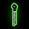 Vibrant Retro Style Neon Sign with Ironic Anti-Fascist Statement Design
