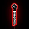 Classic protest sign with bold, eye-catching RGB neon illumination design