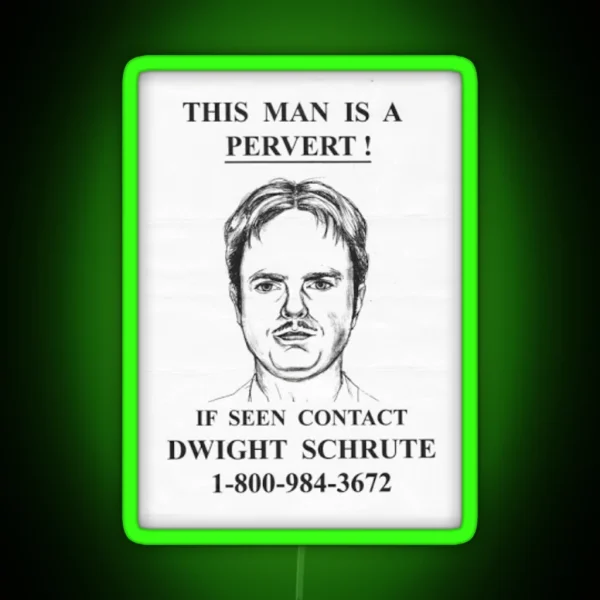 This Man Is A Pervert Dwight Schrute The Office Dunder RGB Neon Sign