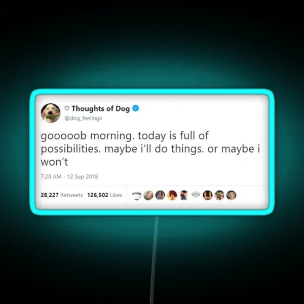 Thoughts Of Dog RGB Neon Sign