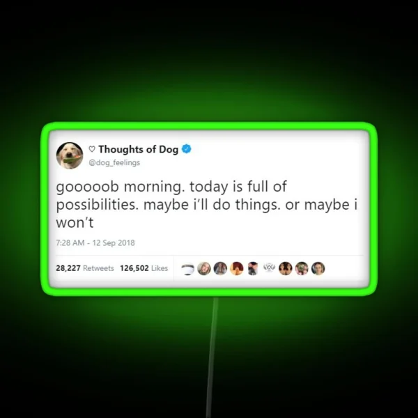 Thoughts Of Dog RGB Neon Sign