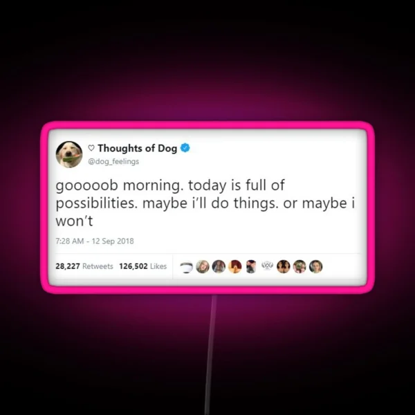 Thoughts Of Dog RGB Neon Sign