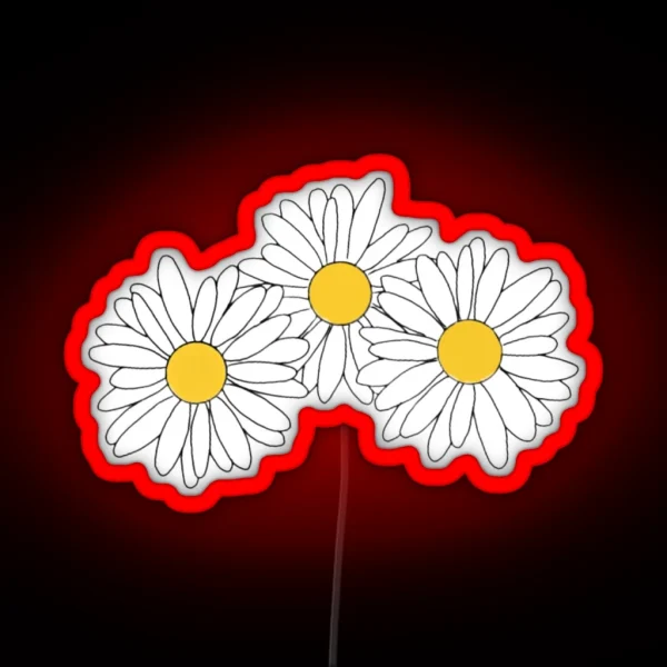Three Daisy Flowers RGB Neon Sign