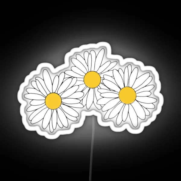 Three Daisy Flowers RGB Neon Sign