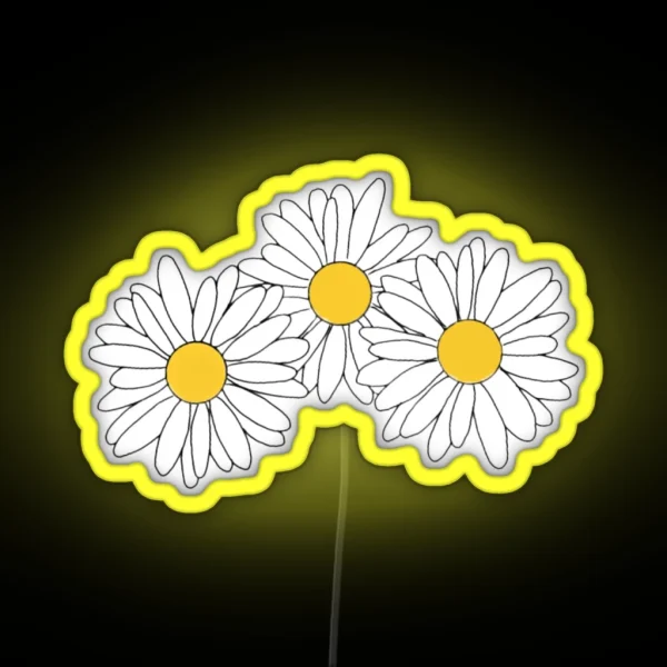 Three Daisy Flowers RGB Neon Sign