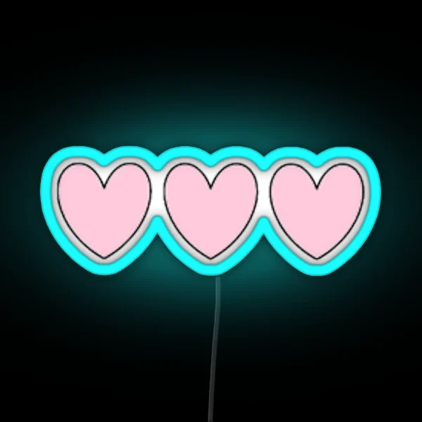 Three Hearts RGB Neon Sign
