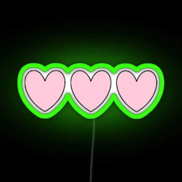 Three Hearts RGB Neon Sign