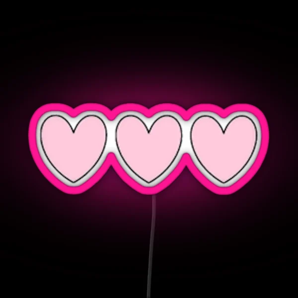 Three Hearts RGB Neon Sign