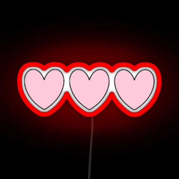 Three Hearts RGB Neon Sign
