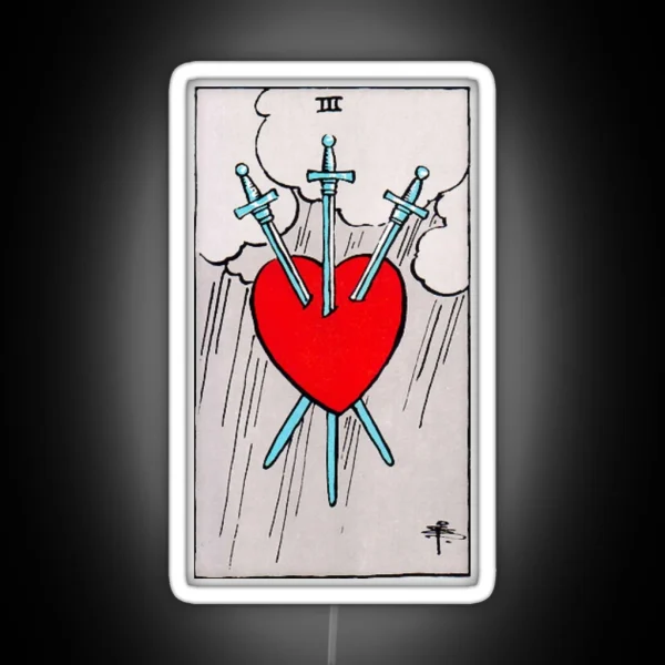 Three Of Swords Tarot RGB Neon Sign
