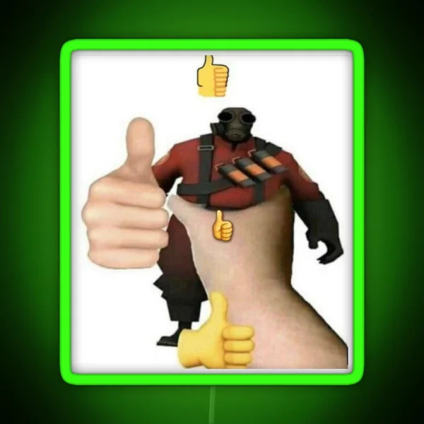 Thumbs Up Pyro RGB Neon Sign