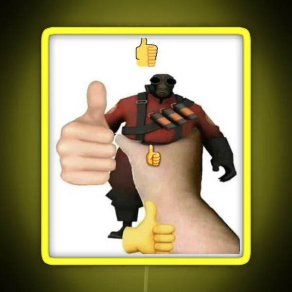 Thumbs Up Pyro RGB Neon Sign