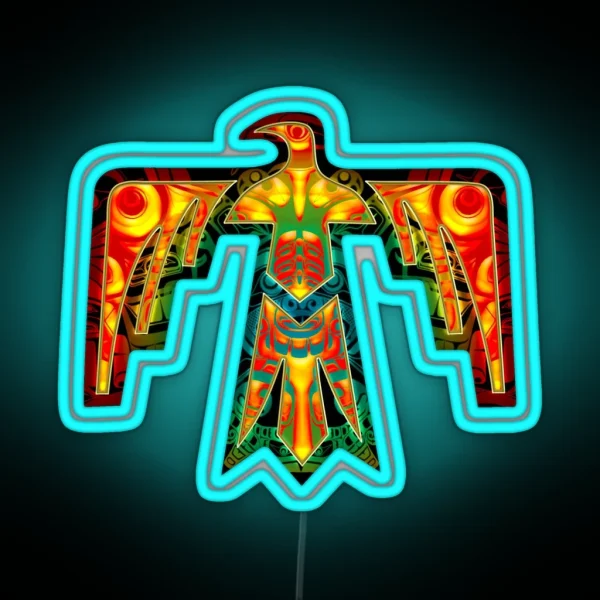 Thunderbird Legendary Thunder Bird Native American Mythology Totem Spirit Animal RGB Neon Sign