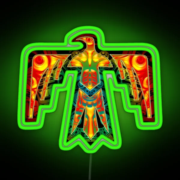 Thunderbird Legendary Thunder Bird Native American Mythology Totem Spirit Animal RGB Neon Sign